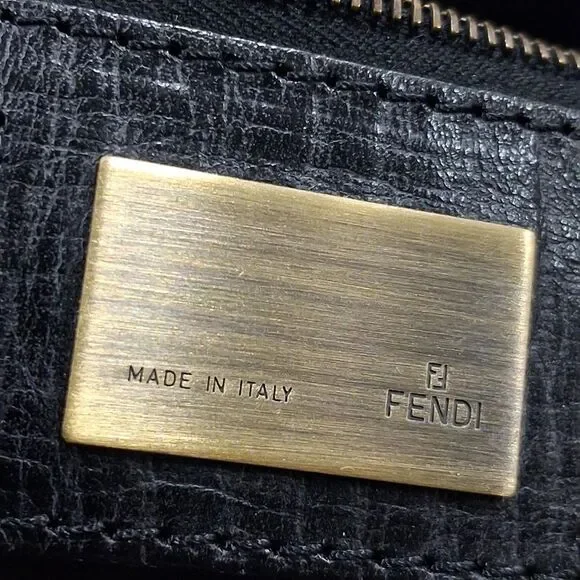 Fendi Zucca Etniko Shoulder Bag in Black Canvas - Picture 6 of 8